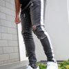 Stylish Contrast Color Mens Skinny Ripped Jeans