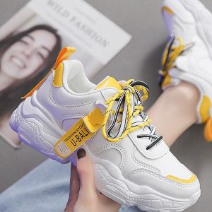 Versatile Color Block Ladies Sneakers