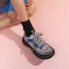 Versatile Contrast Color Lace Up Chunky Sneakers