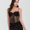 Lace Detail Mesh Corset Top