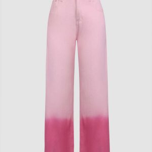 Ombre Print Straight Leg Pants