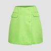 Flap Front Pocket Button Mini Skirt