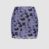Butterfly Print Mini Skirt