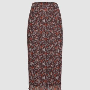Floral Print Midi Skirt