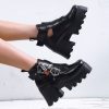 PU Hollowed Out High Heel Short Boots