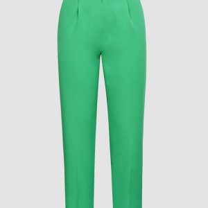 Green Belted Straight Pants