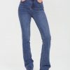 Raw Trim Cut Out Waist Wide Leg Jeans