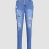 Ripped Skinny Leg Jeans
