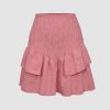 Shirred Waist Ruffle Hem Mini Skirt