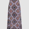 Geometric Pattern Slit Maxi Skirt