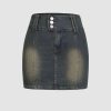 Low Waist Ultra Mini Denim Skirt