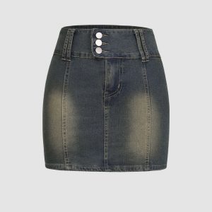 Low Waist Ultra Mini Denim Skirt