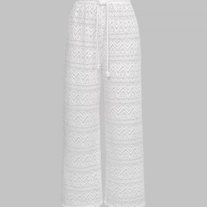 Tie Front Lace Hollow Pants