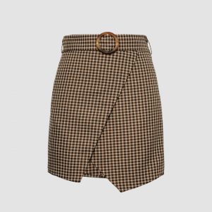 Check Print Mini Skirt