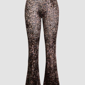 Leopard Print Flared Pant