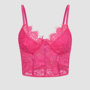 Hot Pink Lace Corset Top