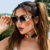 Retro Fashion Driving Metal Frame Women's Glasses