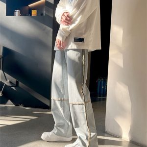 Street Black Loose Denim Men Jean Pants