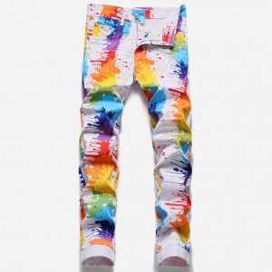 Fashion Printing Slim Long Jeans For Men