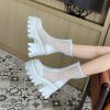 Hollowed Out Pure Color Zipper Up Boots
