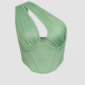 One Shoulder Cut-Out Corset Top