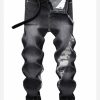 Korean Style Camouflage Patchwork Mid Waist Jeans
