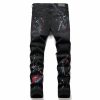 Personality Hole Print Boyfriend Black Skinny Jeans