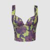 Floral Print V-Neck Corset Top
