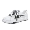 Korean Style Contrast Color Lace Up Sneakers