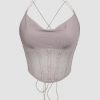 Draped Seam Detail Corset Top