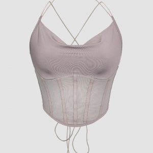 Draped Seam Detail Corset Top