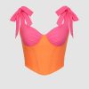 Tie Strap Color Block Corset Top