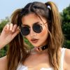 Hip-hop Fashion Round Frame Metal Street Sunglasses