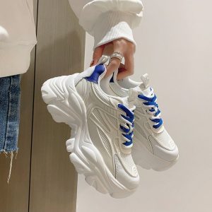 Sporty Round Toe Height Increasing Sneakers