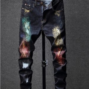 Personality Colorful Mid Waist Skinny Denim Jeans