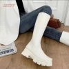 Fashion PU Pure Color Platform Rider Boots
