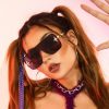 Fashion Women's Large Square Frame Cutout Flower Sunglasses