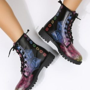 Fashion Graffiti PU Ankle Boots